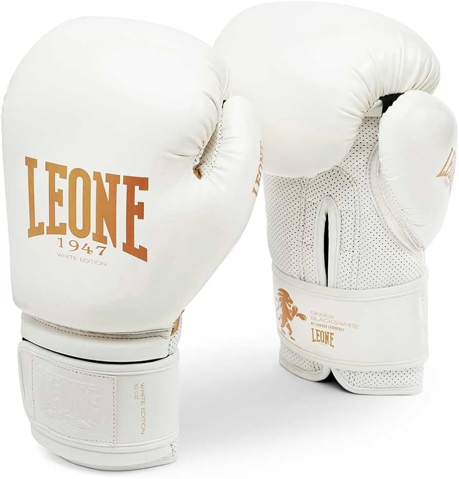 Luvas De Boxe LEONE 1947 Adulto Branco 16 OZ GN059