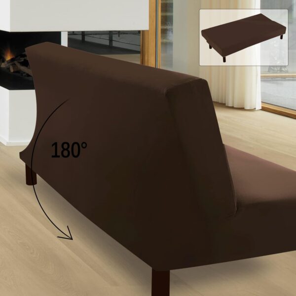 Capa Protetora de Sofá-Cama sem Braços 3 Lugares Antiderrapante