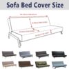 Capa Protetora de Sofá-Cama sem Braços 3 Lugares Antiderrapante