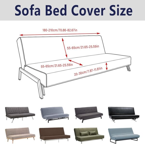 Capa Protetora de Sofá-Cama sem Braços 3 Lugares Antiderrapante