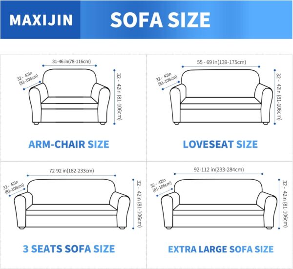 Capa Sofá Super Elástica 2 Lugares 139-175 cm MAXIJIN Azul