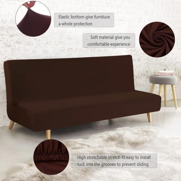 Capa Protetora de Sofá-Cama sem Braços 3 Lugares Antiderrapante