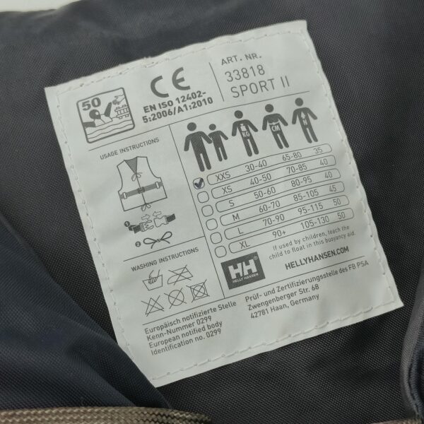 (30/40 - XXS) Colete Ajuda Flutuabilidade Helly Hansen Sport II