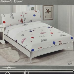 (160x270cm) Jogo de Lençóis Microfibra de Poliéster Transpirável 3 peças (Fronhas + Lençol + Lençol Ajustável)