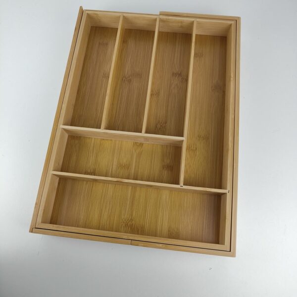 Organizador de Gavetas 46x34-56,5x6 cm Alpina Extensível Bambu para Utensílios