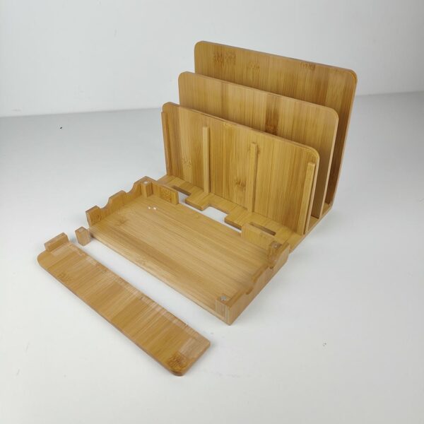 Estação de Carga Relaxdays para Tablets e Smartphones Em Bambu Natural 23x25.5x13.5 cm