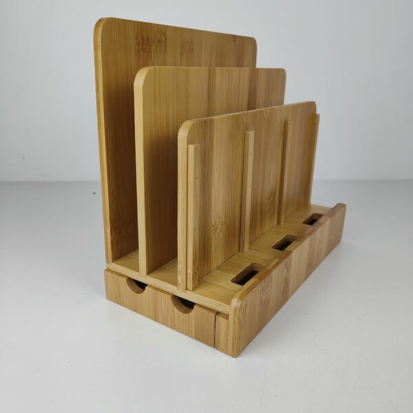 Estação de Carga Relaxdays para Tablets e Smartphones Em Bambu Natural 23x25.5x13.5 cm