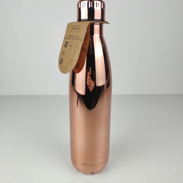 Garrafa Térmica Nerthus FIH 595 Parede Dupla Inox 750 Ml Design Ouro Rosa