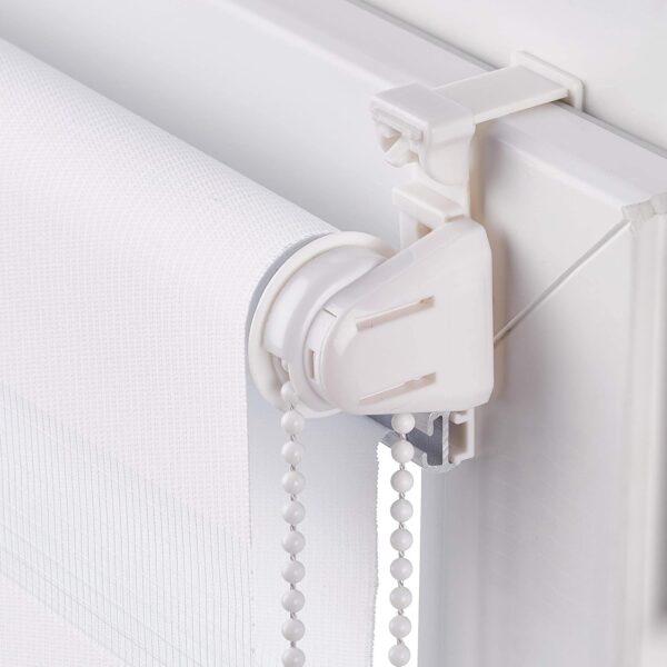 Estore Enrolável Dupla Camada (56 X 150 cm) Amazon Basics Branco Às Riscas