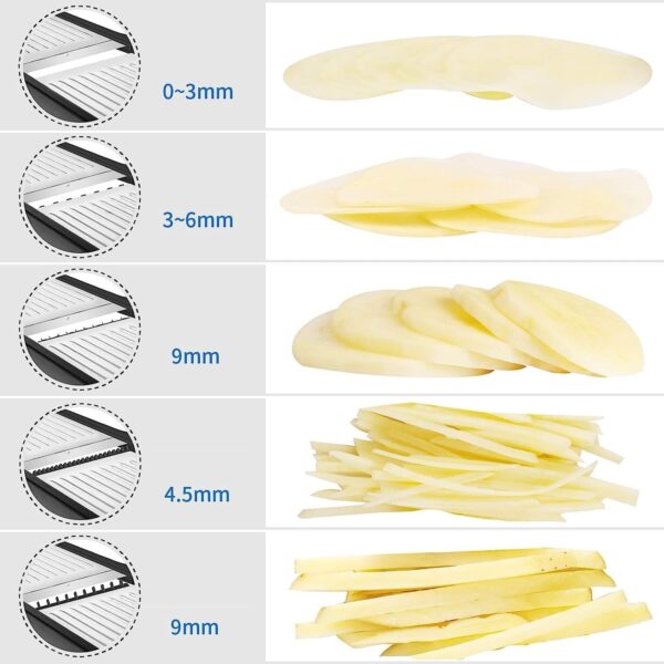 Mandolina Profissional Inoxidável Ajustável com Luvas de Segurança
