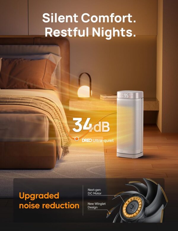 Aquecedor Portátil de Interior Dreo 1500W com Aquecimento Rápido e Controle Remoto