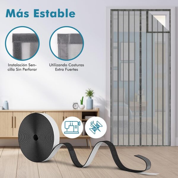 Cortina magnética anti-mosquitos Cinzenta 220x110 cm