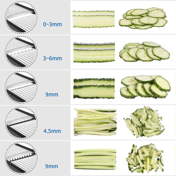 Mandolina Profissional Inoxidável Ajustável com Luvas de Segurança