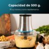Picadora Cecotec ChopBeat 2000 Vindaloo Glass 500 W com Lâmina de 4 Folhas Em Aço Inoxidável e Bol de Cristal