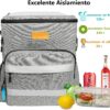 Mochila Térmica Portátil 30 L para Praia e Camping com Isolamento Hermético - Cinzento