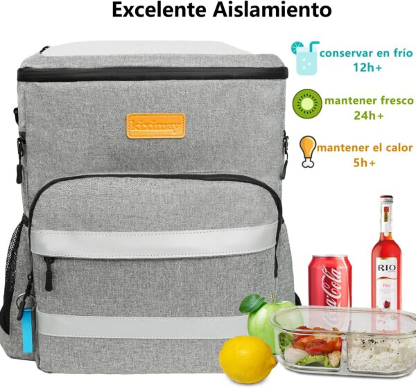 Mochila Térmica Portátil 30 L para Praia e Camping com Isolamento Hermético - Cinzento