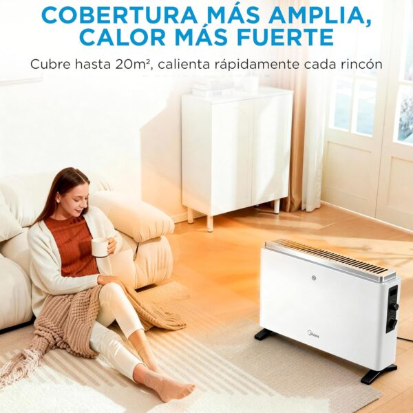 Radiador Convector Elétrico MIDEA 2000 W com Termostato e Proteção de Sobreaquecimento