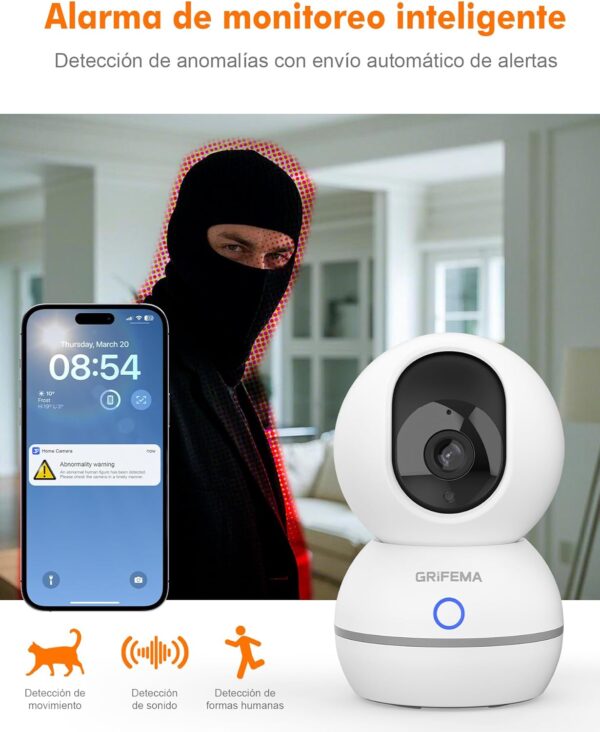 Câmara Vigilância WiFi 360 Visão Noturna  1080P 3MP GRIFEMA