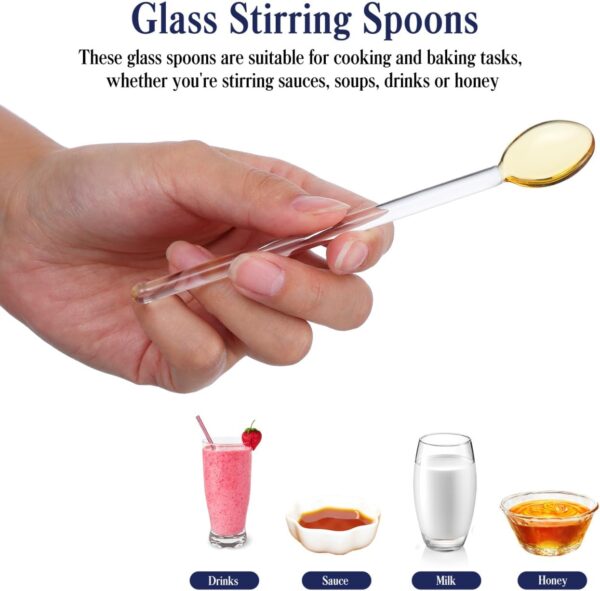 2 Colheres de Vidro Resistente Ao Calor para Café Chá Sobremesas e Cocktails UKCOCO