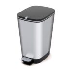 Caixote Do Lixo Curver Chic Bin com Pedal Antideslizante 45 L Acabamento Aço