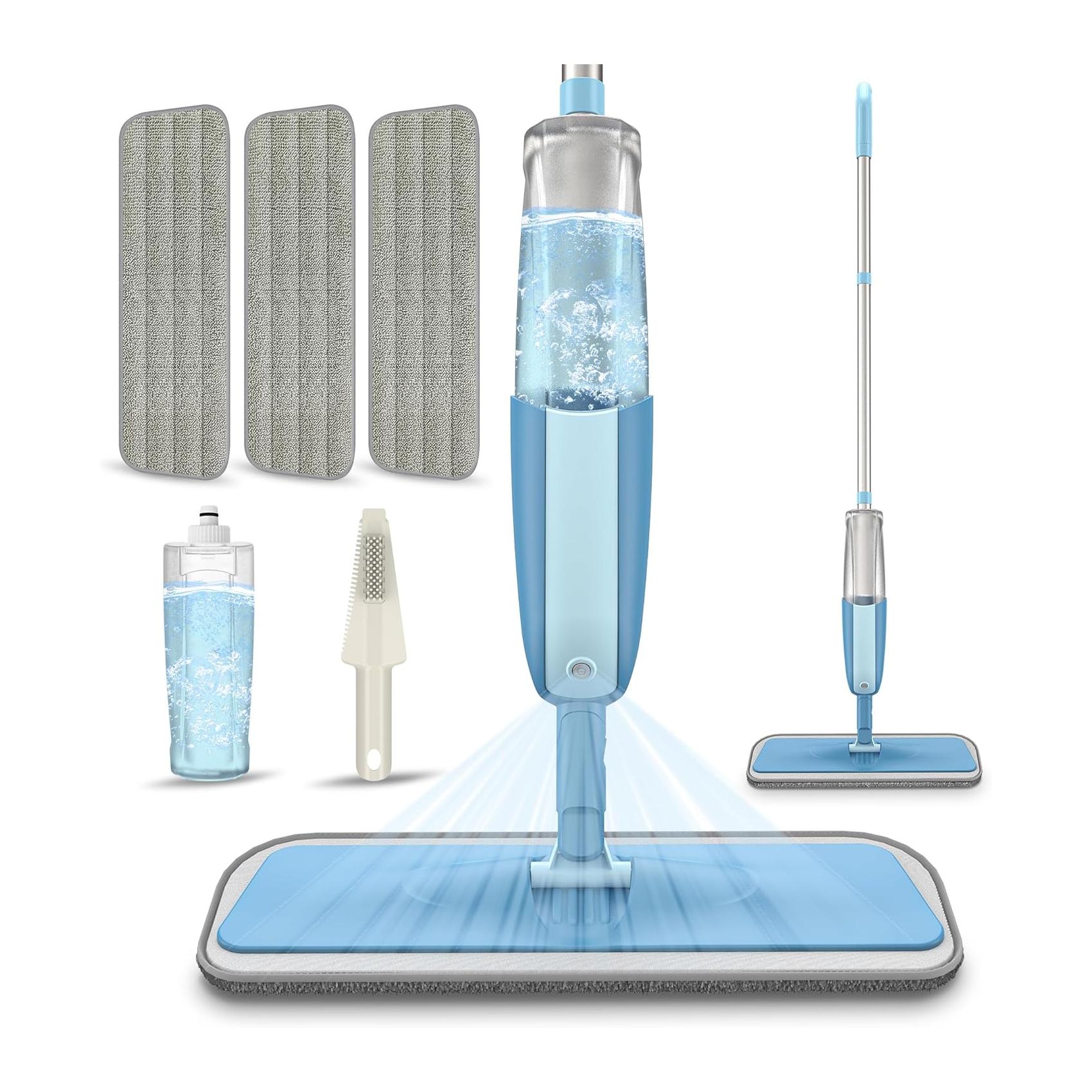 Mopa Pulverizadora com Microfibra para Limpeza de Chão Casa Cozinha Madeira Cerâmica