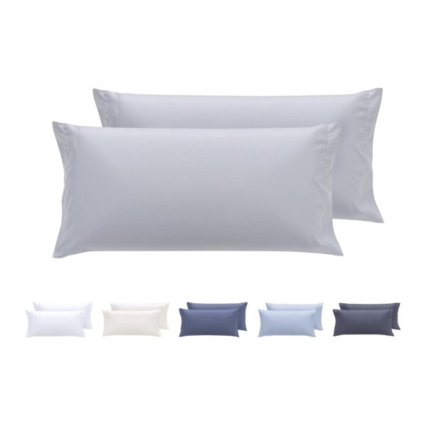 2 Capas de Almofada 75x40 cm Todocama Microfibra Extra Suave Hipoalergénicas Cinza Claro