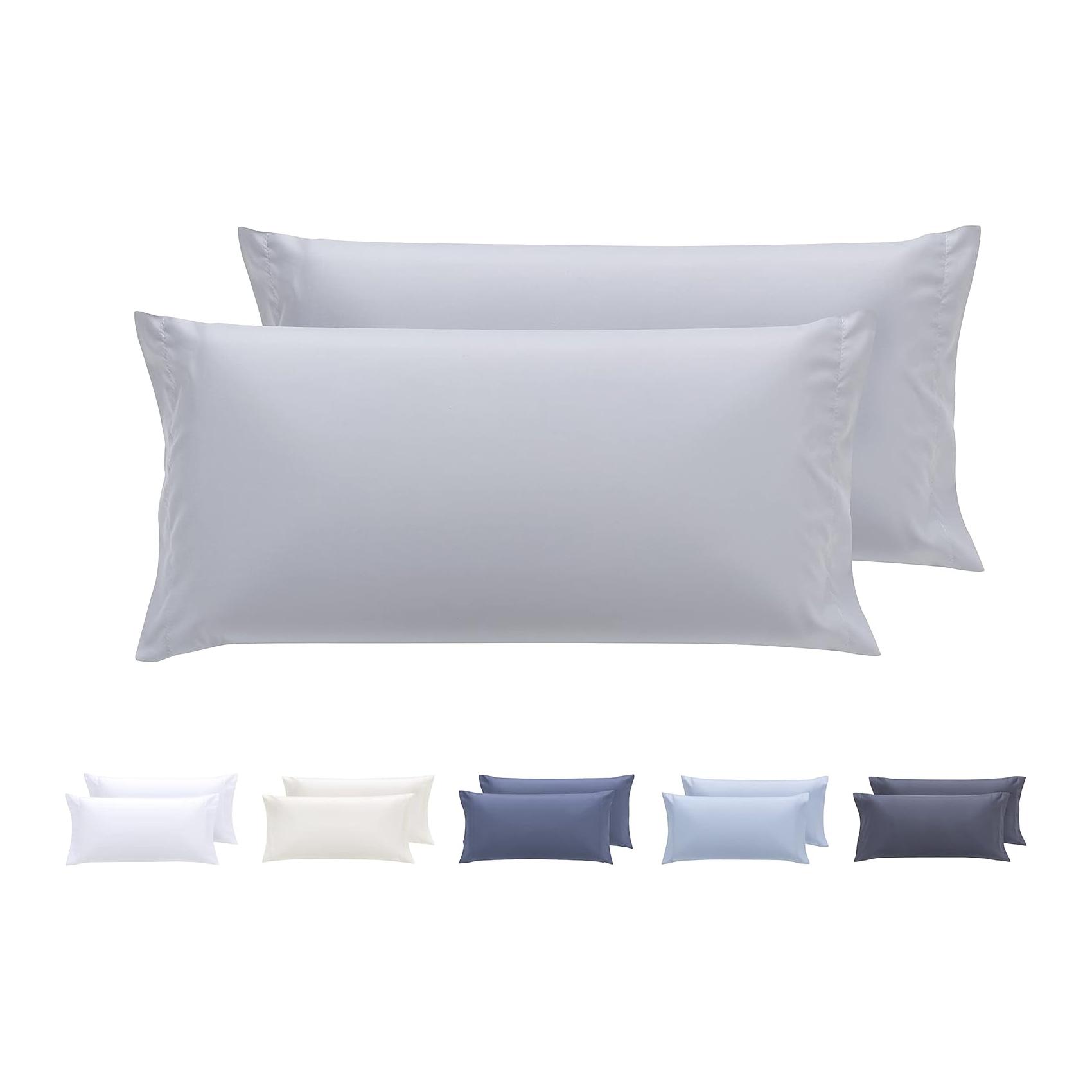 2 Capas de Almofada 75x40 cm Todocama Microfibra Extra Suave Hipoalergénicas Cinza Claro