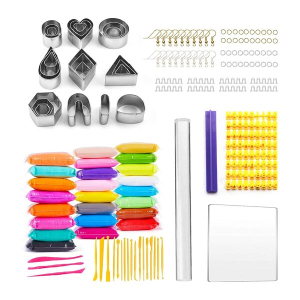 main_B0BDD9DQCR_185_200226 Cortadores de brincos de argila polimérica Allazone - pasta de secagem ao ar para a fabricação de joias