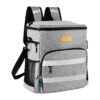Mochila Térmica Portátil 30 L para Praia e Camping com Isolamento Hermético - Cinzento