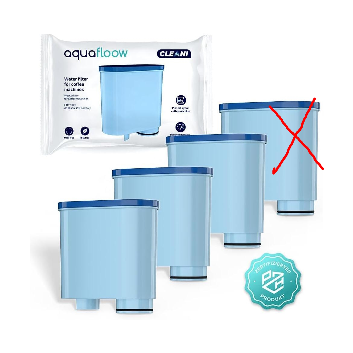 x3 Filtros de Água para Cafeteiras Saeco e Philips Compatível com Philips AquaClean