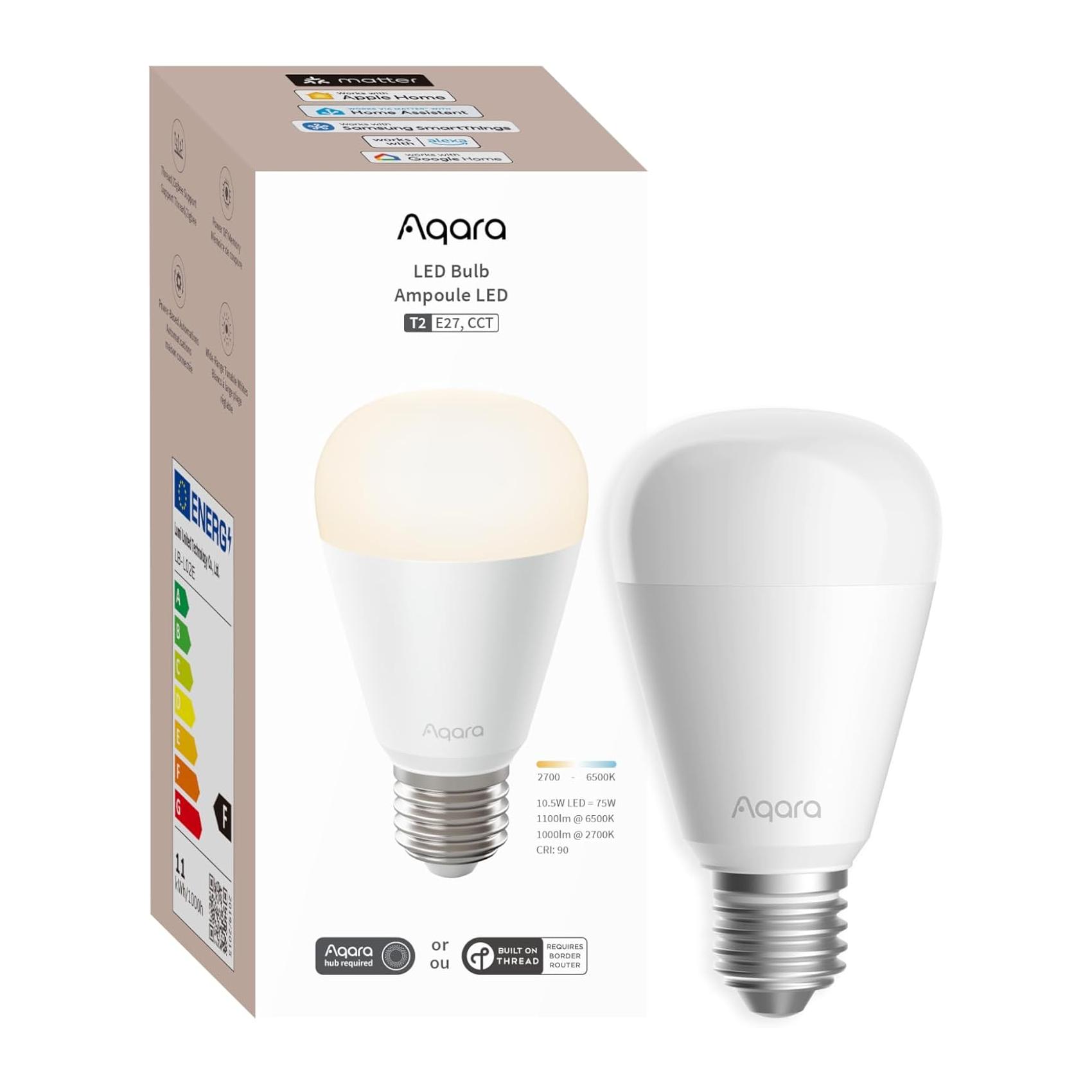 Lâmpada Inteligente LED E27 Thread/Zigbee Regulável 2700-6500K Matter 10.5W