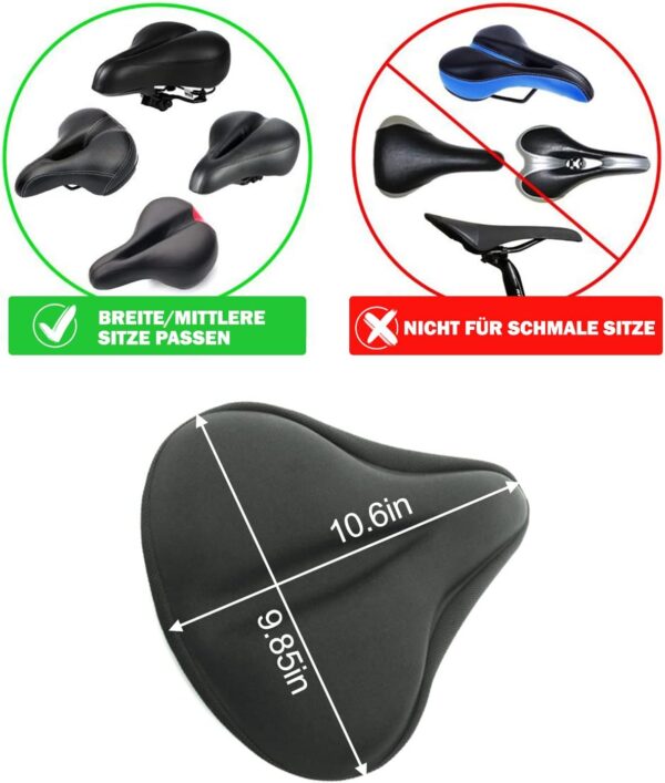 Capa de Gel para Selim de Bicicleta Grande e Confortável (Preto)