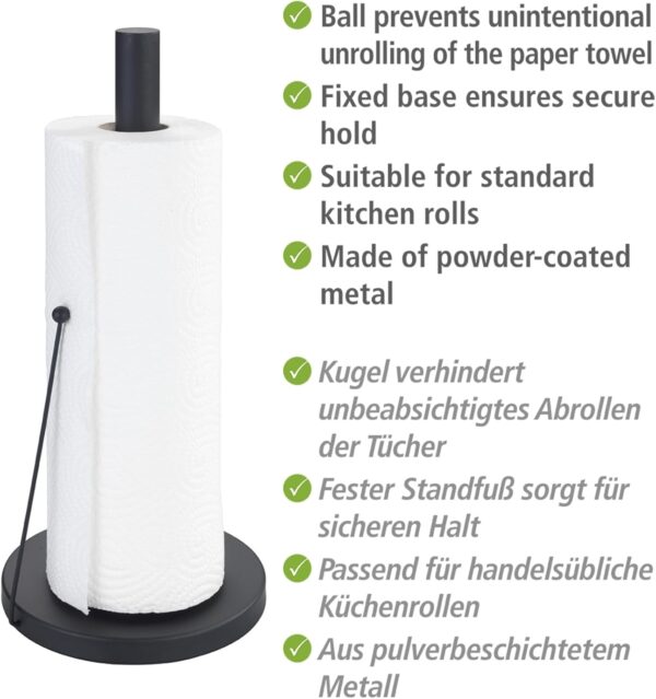 Porta-Rolos para Papel de Cozinha Clayton Preto