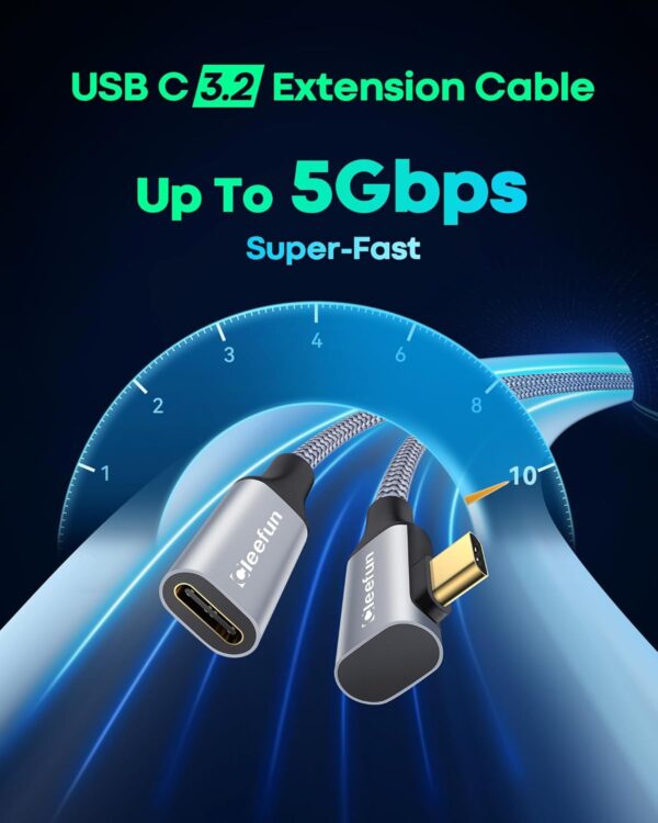 (5 m) Cabo Extensor USB C USB 3.2 5Gbps 100 W Carga 4K 60Hz