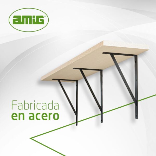 Suporte Metálico para Estantes Amig  500x325 mm Preto