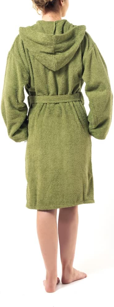 Roupão com Capuz (S) Top Towel Unissexo Algodão 500g/m2 Verde
