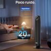 Ventoinha de Torre Dreo 20dB Silenciosa com LED e Comando À Distância 4 Velocidades Preto
