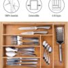 Organizador de Gavetas 46x34-56,5x6 cm Alpina Extensível Bambu para Utensílios