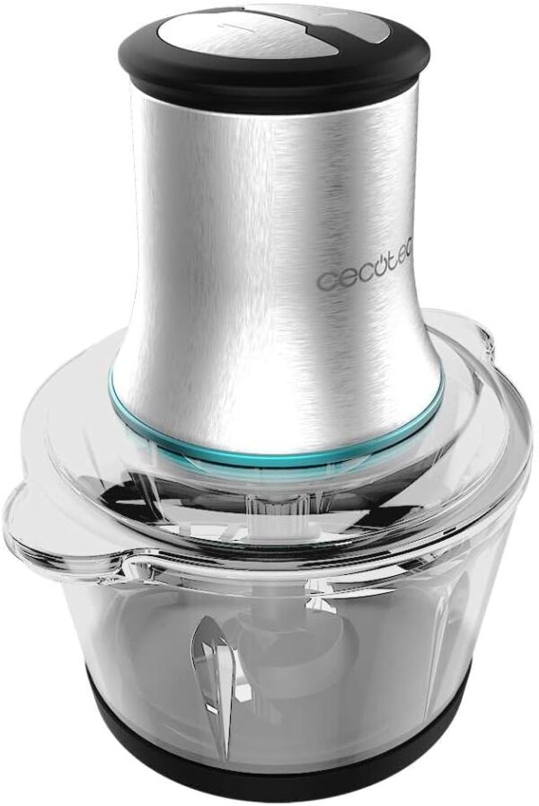 Picadora Cecotec ChopBeat 2000 Vindaloo Glass 500 W com Lâmina de 4 Folhas Em Aço Inoxidável e Bol de Cristal