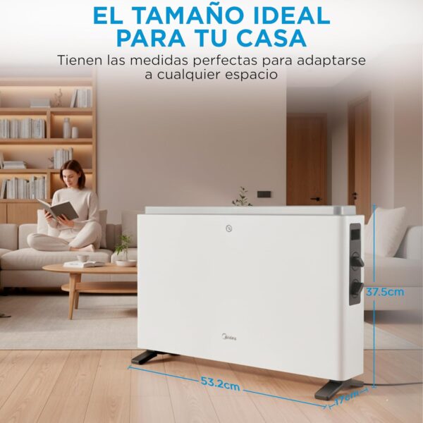 Radiador Convector Elétrico MIDEA 2000 W com Termostato e Proteção de Sobreaquecimento