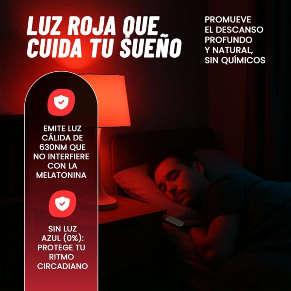 Lâmpada Terapeutica Luz Vermelha Noturna Melatonina E27 para Relaxamento