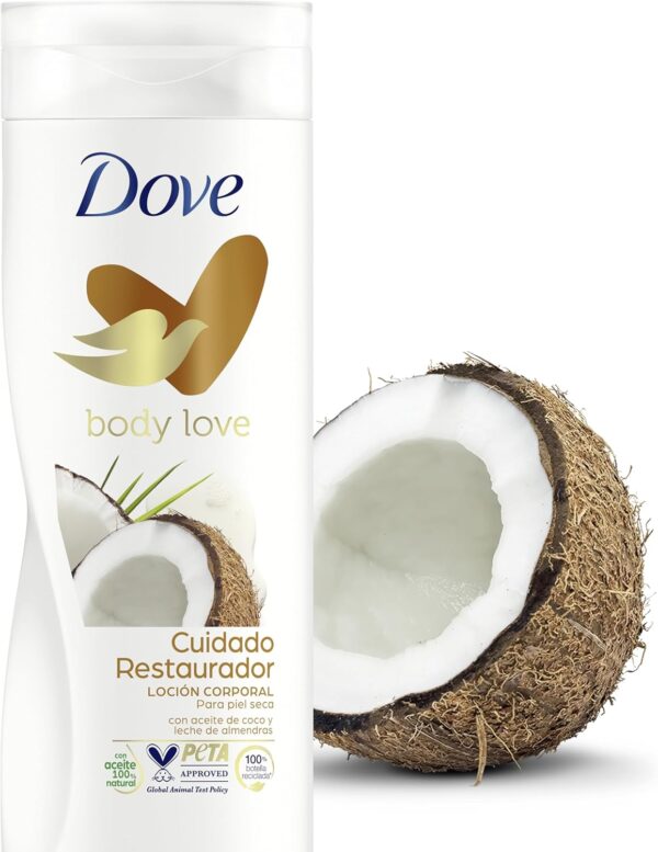 Creme Hidratante Corporal Restaurador Dove com Óleo de Coco e Leite de Amêndoas Pack 2 X 400 Ml