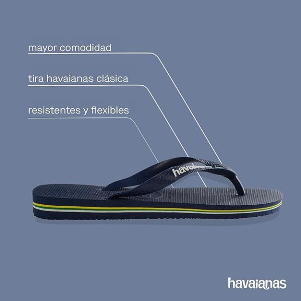 (39/40) Chinelos de dedo Havaianas - Logótipo do Brasil Navy Blue