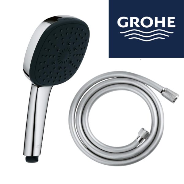 Chuveiro de mão + Mangueira 1,75m Grohe 3 modos de jato Universal