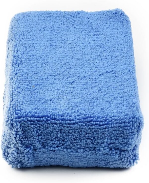 4 Esponjas Aplicadoras de Microfibra Azul para Cera, Polimento e Selante Auto