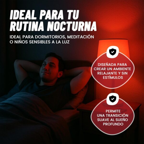 Lâmpada Terapeutica Luz Vermelha Noturna Melatonina E27 para Relaxamento
