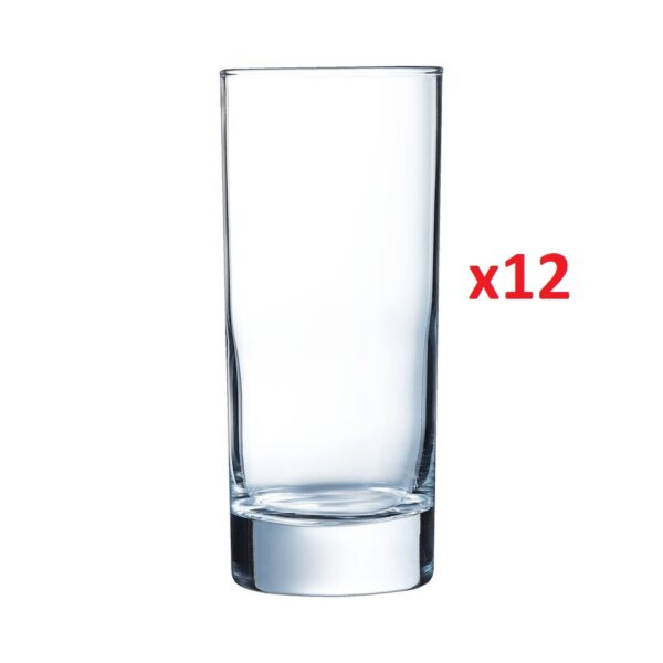 12 Copos altos Lario em vidro 290 ml