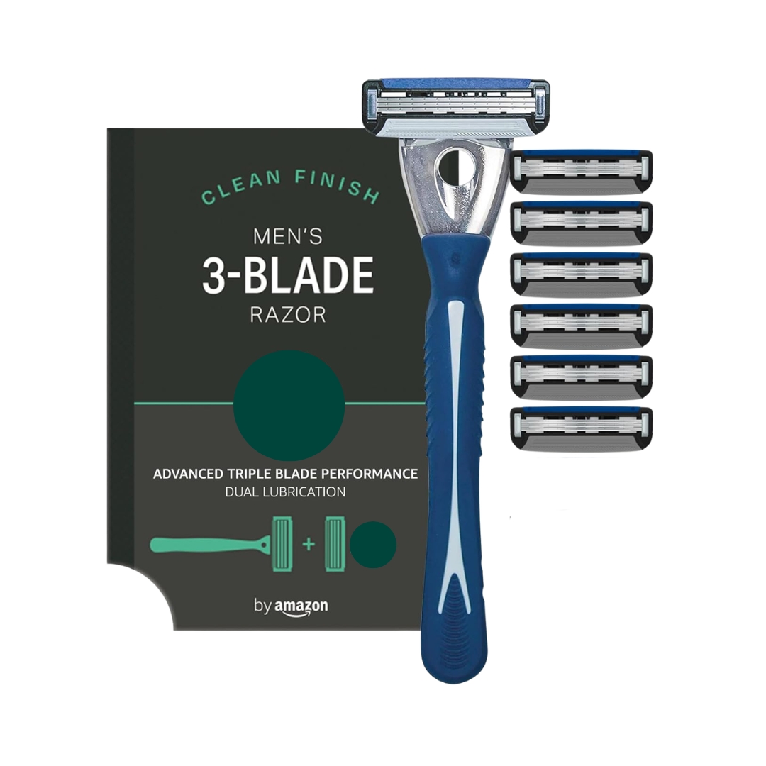 Barbeador Manual Masculino de 3 Lâminas com 6 Cartuchos Amazon Essentials
