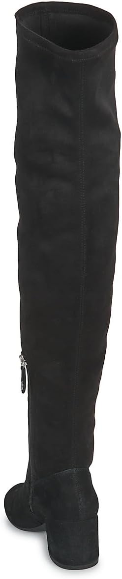 (37.5) Botas Cano Alto Geox D Eleana I com Salto para Mulher - Camurça Negro