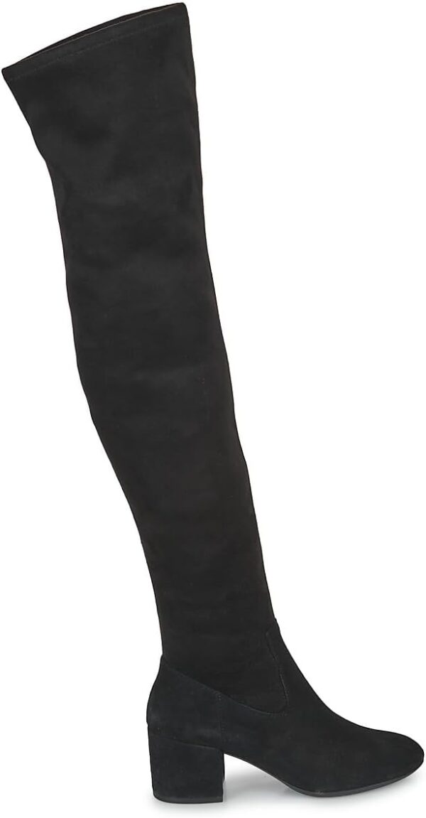 (37.5) Botas Cano Alto Geox D Eleana I com Salto para Mulher - Camurça Negro